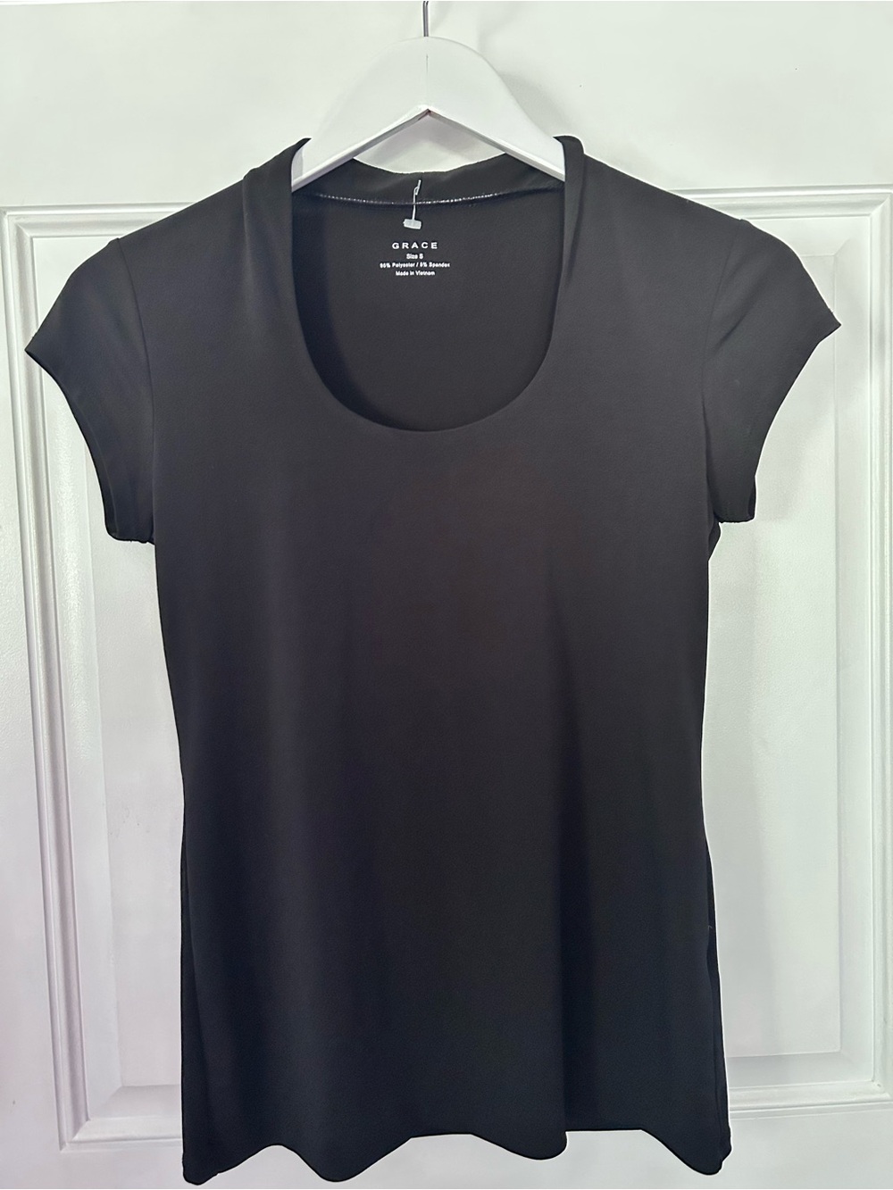 Grace Black Scoop Neck Short Sleeve Tee
